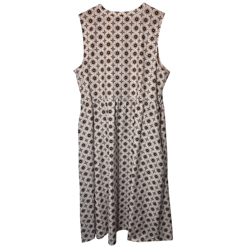 Croft & Barrow XXL Womens Jumper Dress Warm Brown Print Buttons and Side Pockets